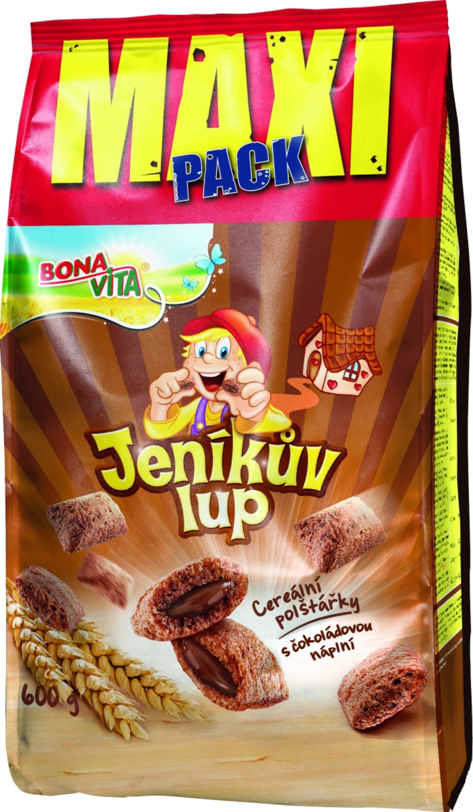 Levně Bonavita Jeníkův lup cereální polštářky s čokoládovou náplní 600 g