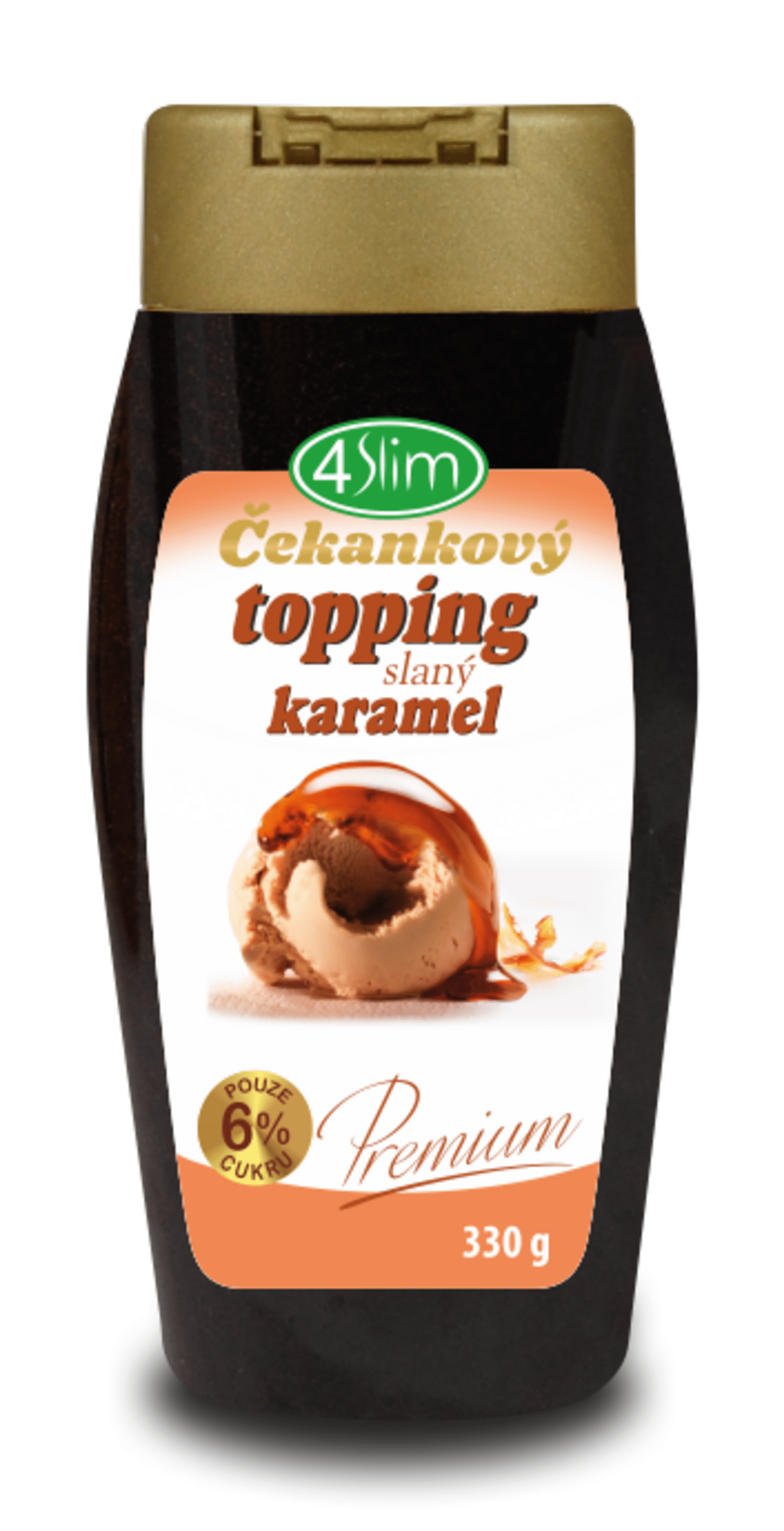 4Slim čakankový topping Slaný karamel 330 g - slaný karamel