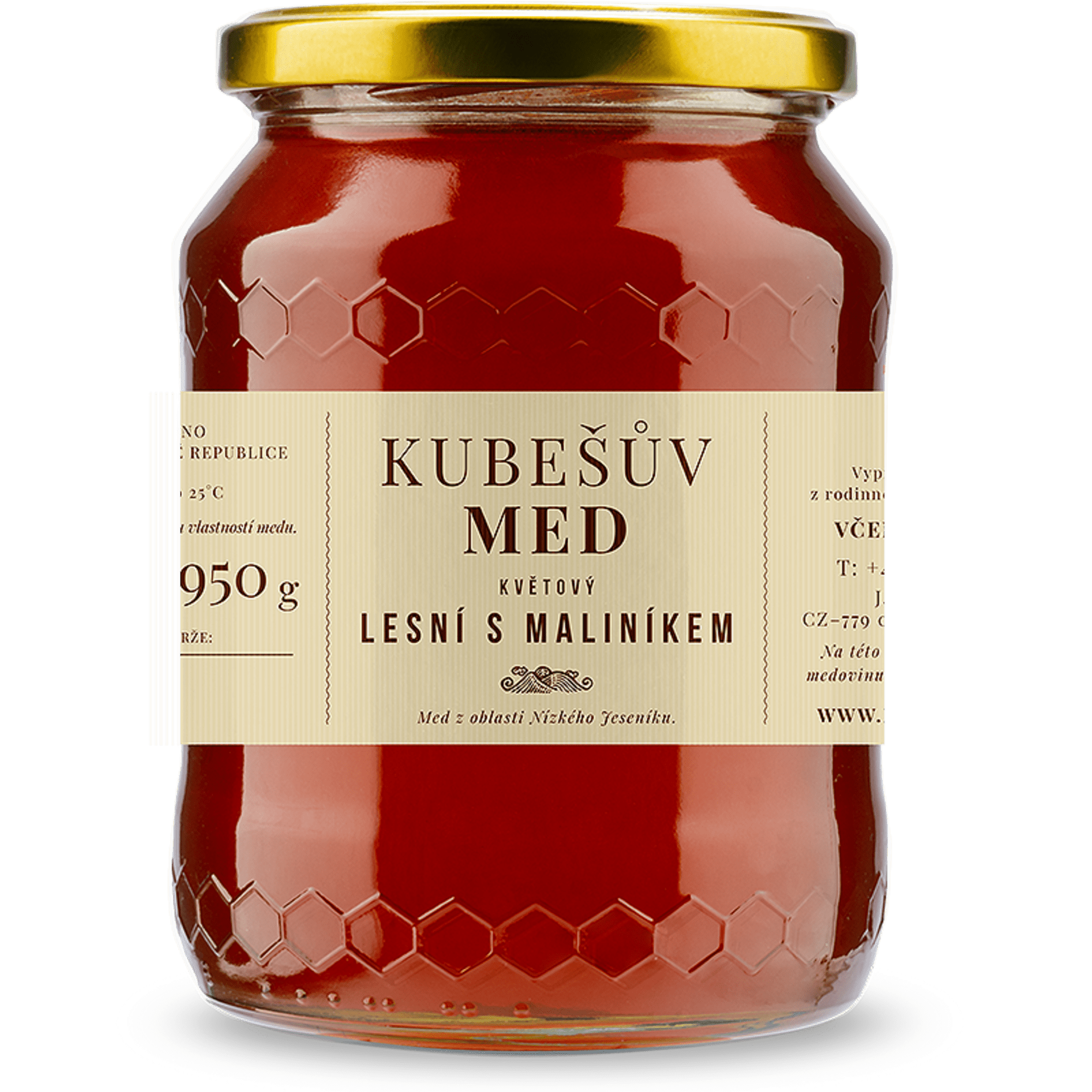 Levně Kubešův med Med květový lesní s maliníkem 750 g