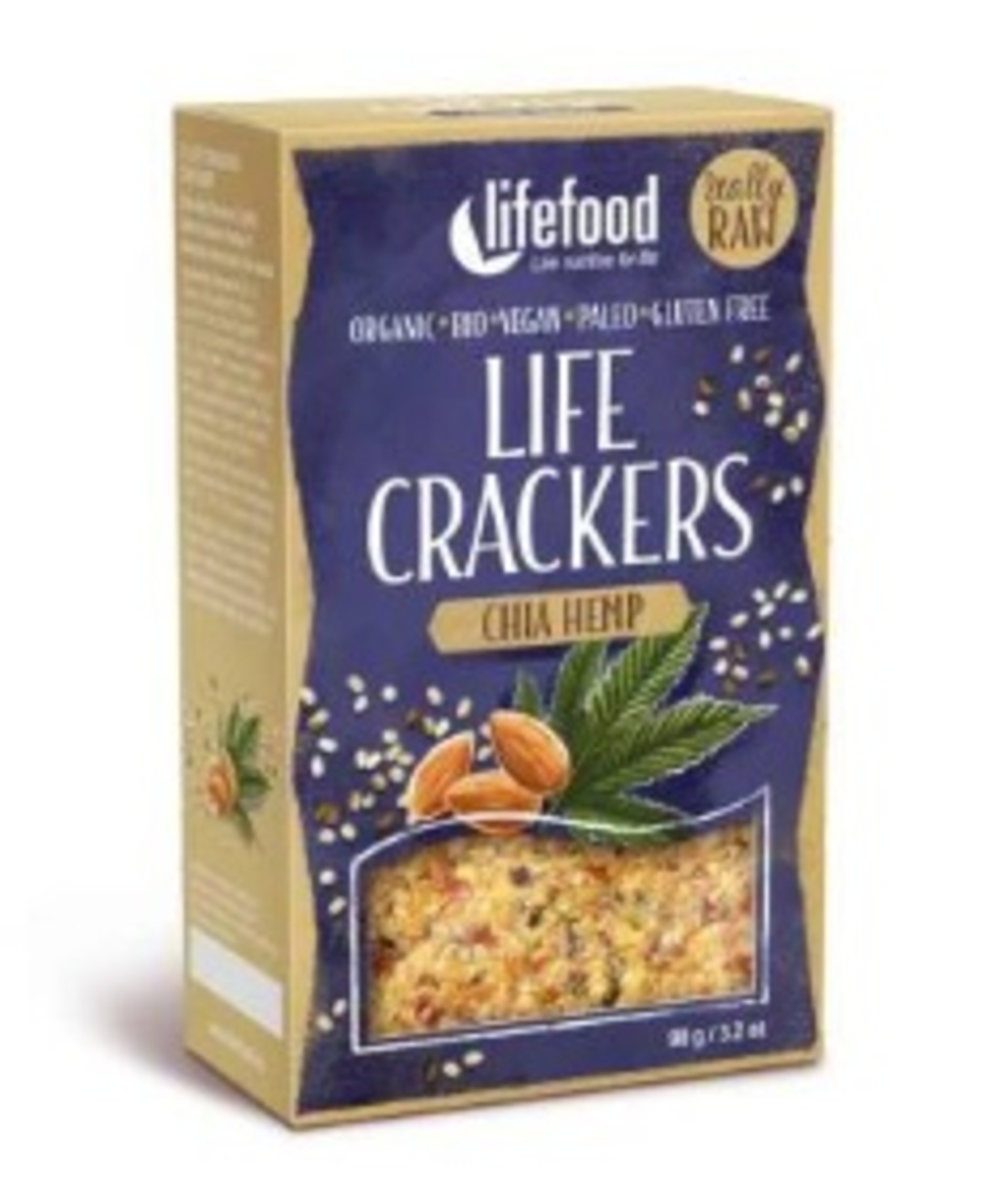 Levně Lifefood Life Crackers Konopné s chia BIO RAW 90 g