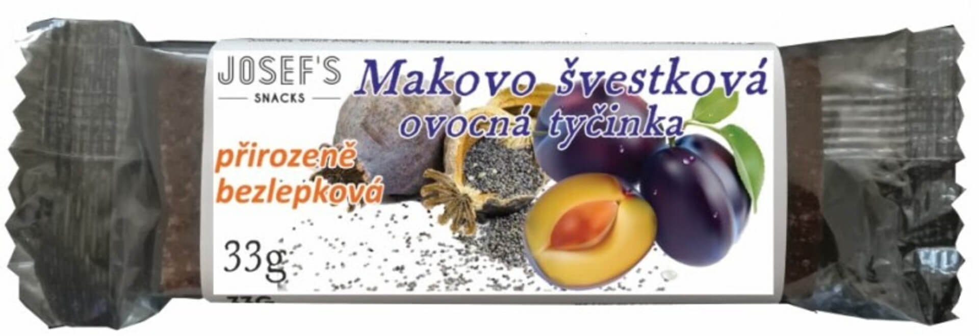 Levně Josef's snacks Makovo švestková bez lepku 33 g