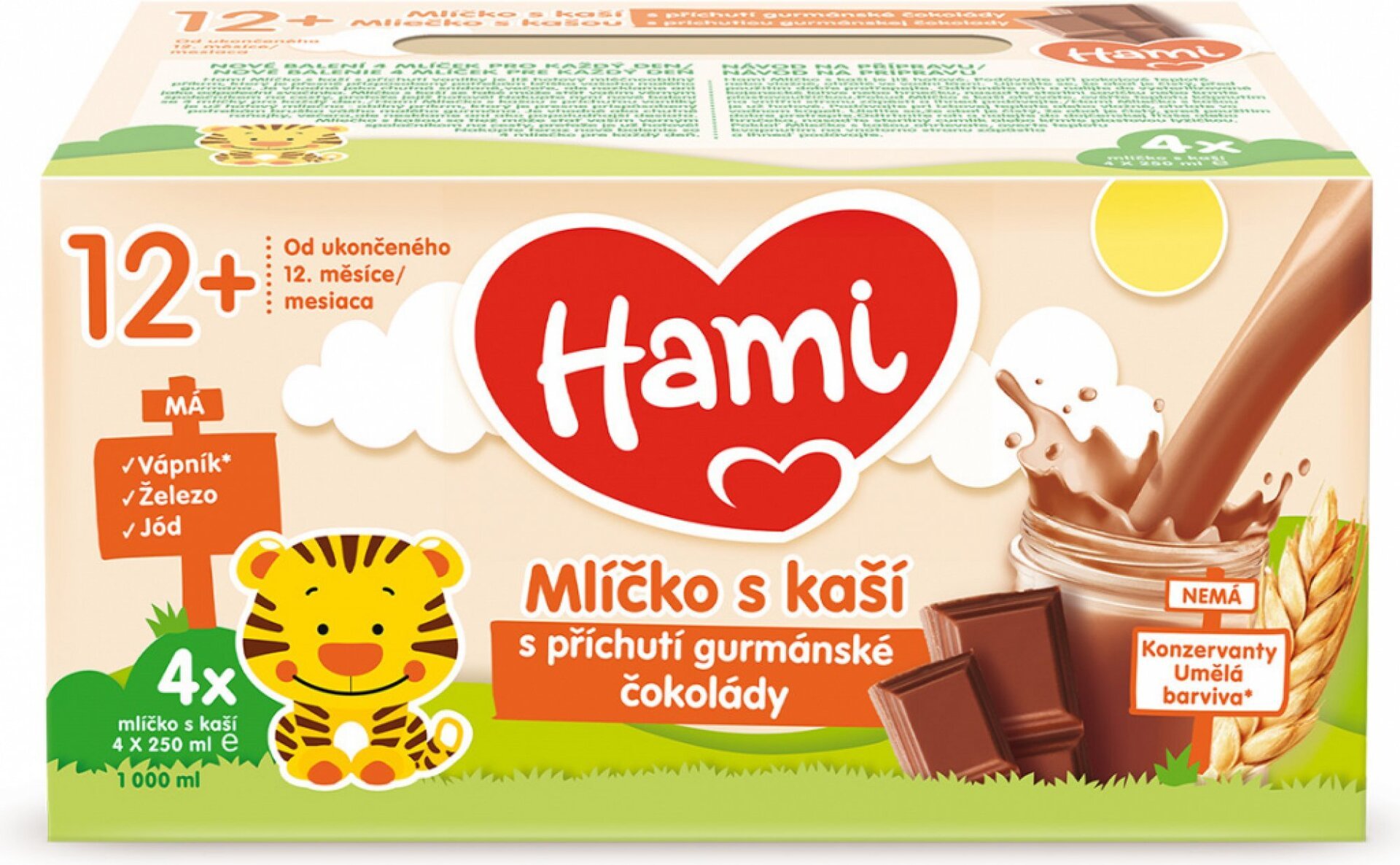 Levně Hami Mlíčko s kaší gurmánská čokoláda 4x250ml