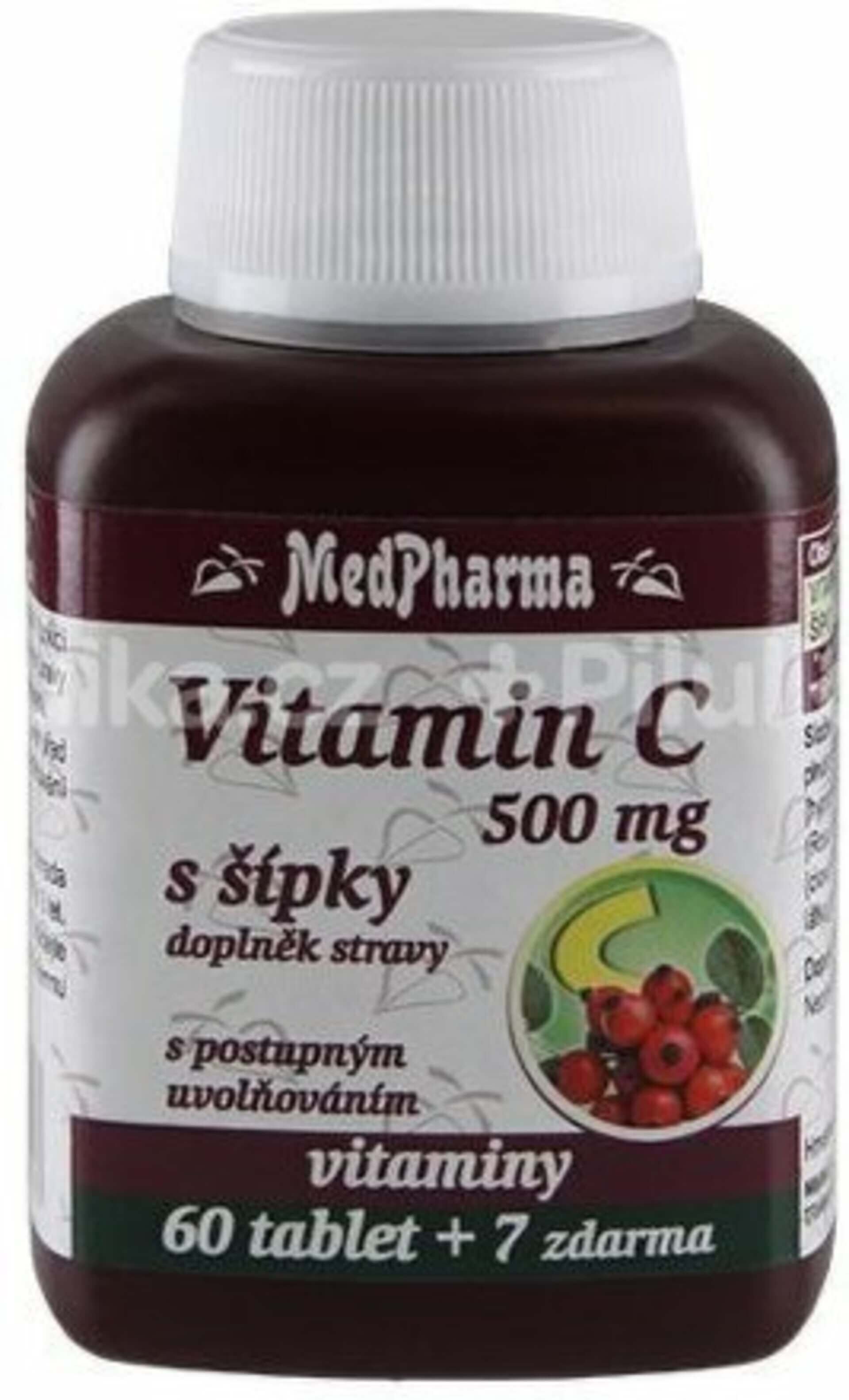 Levně MedPharma Vitamin C 500 mg s šípky 67 tablet