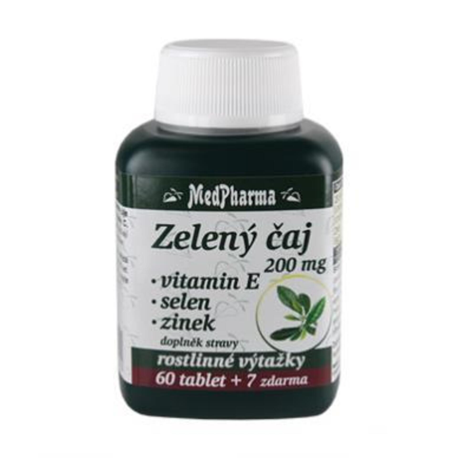 Levně MedPharma Zelený čaj + vit E + zinek + selen 67 tablet