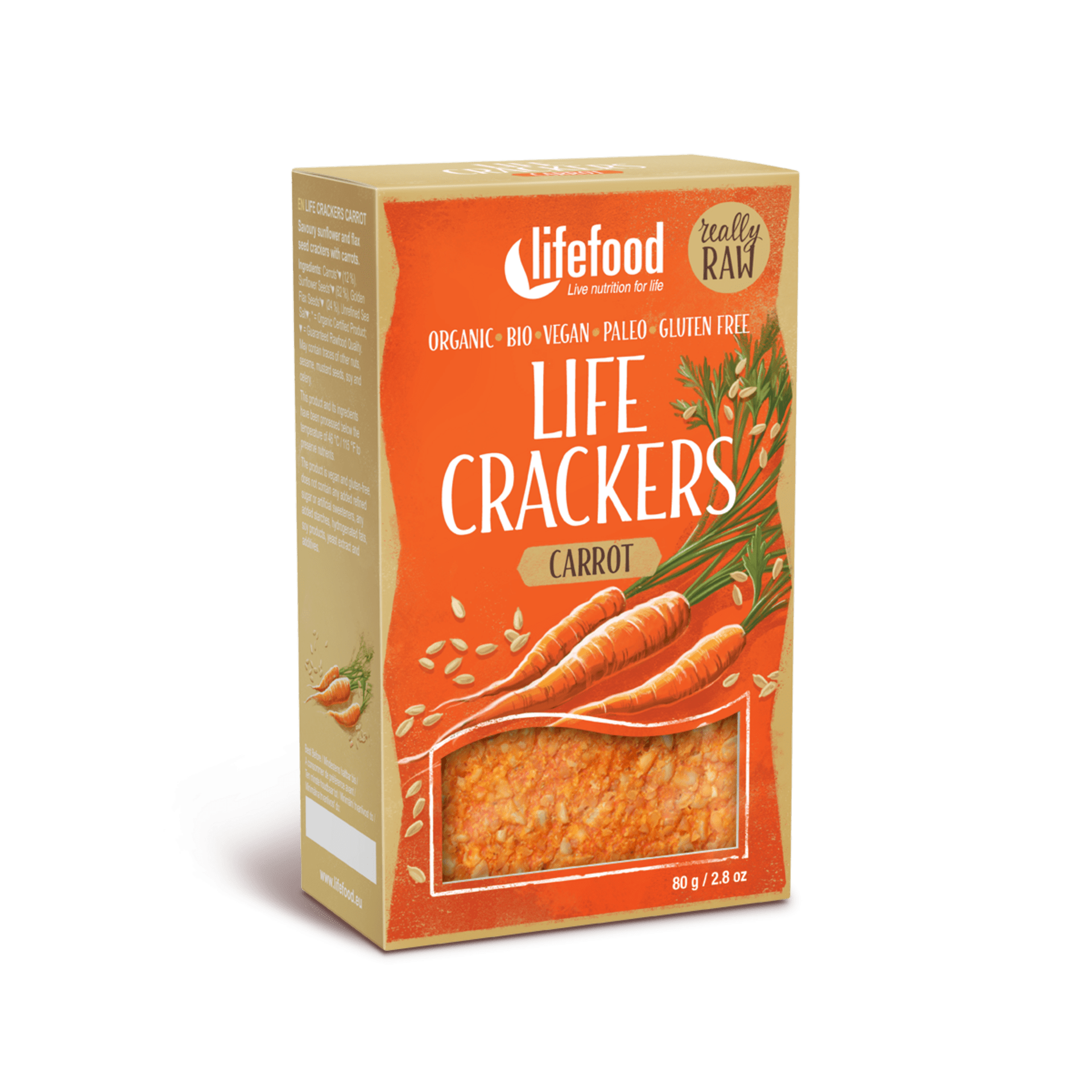 Levně Lifefood Life Crackers Mrkvánky BIO RAW 80 g