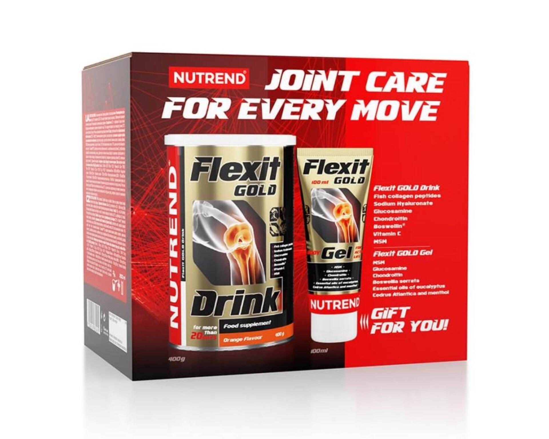 Nutrend Balíček Flexit (Flexit Gold drink 400 g pomeranč + Flexit Gold Gel 100 ml)