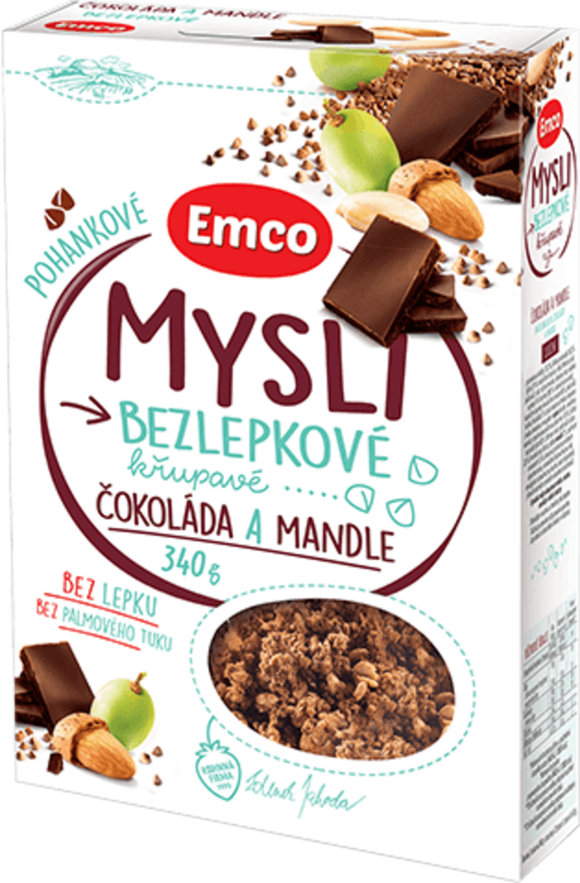 Levně Emco Mysli Pohankové - Čokoláda a mandle 340 g