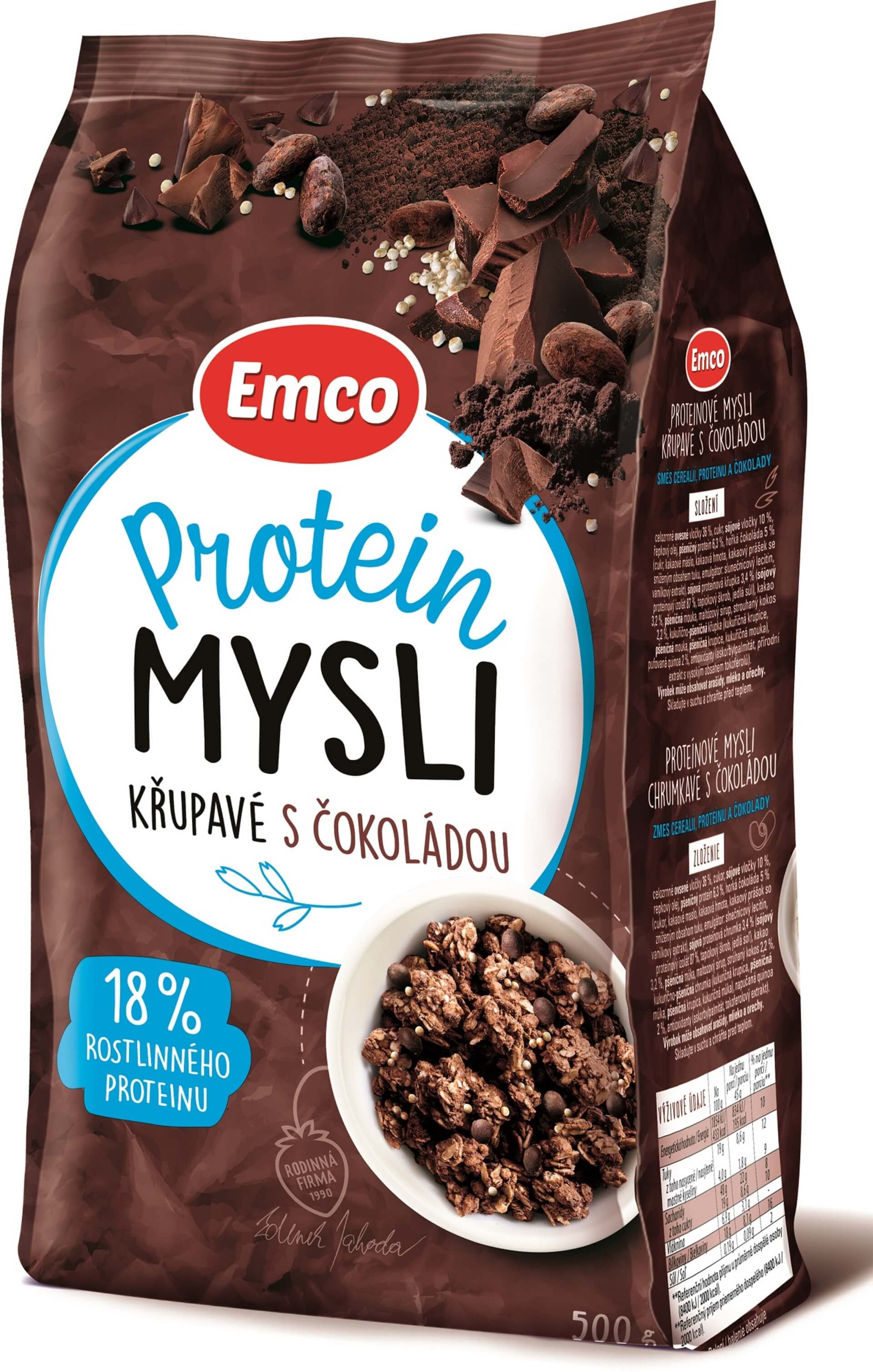 Levně Emco Super mysli protein s čokoládou 500 g