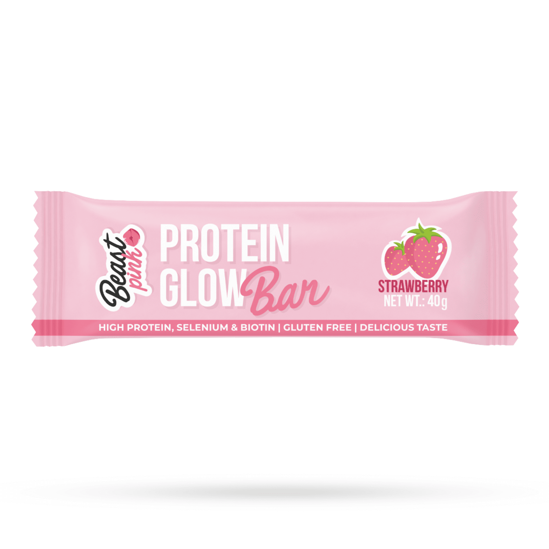 Levně BeastPink Proteinová tyčinka GlowBar jahoda 40 g