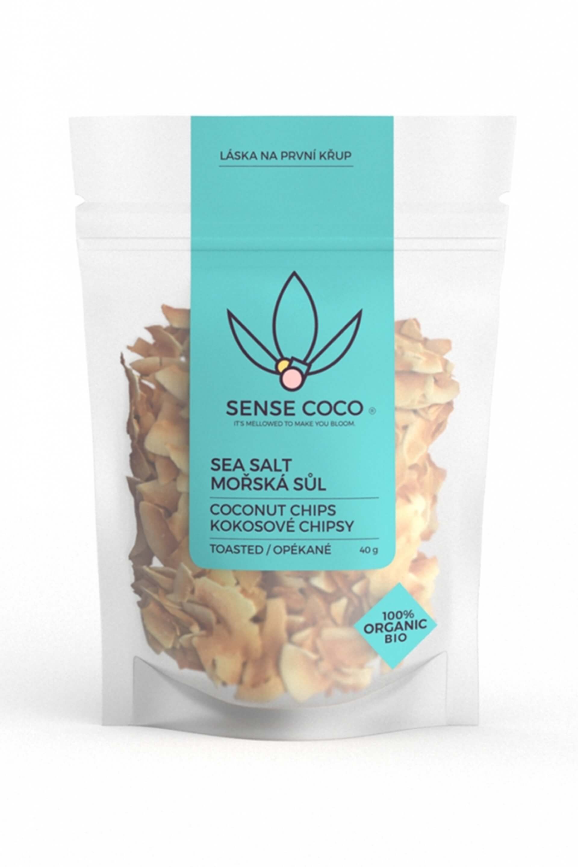 Levně Sense Coco Bio kokosové chipsy slané 40 g