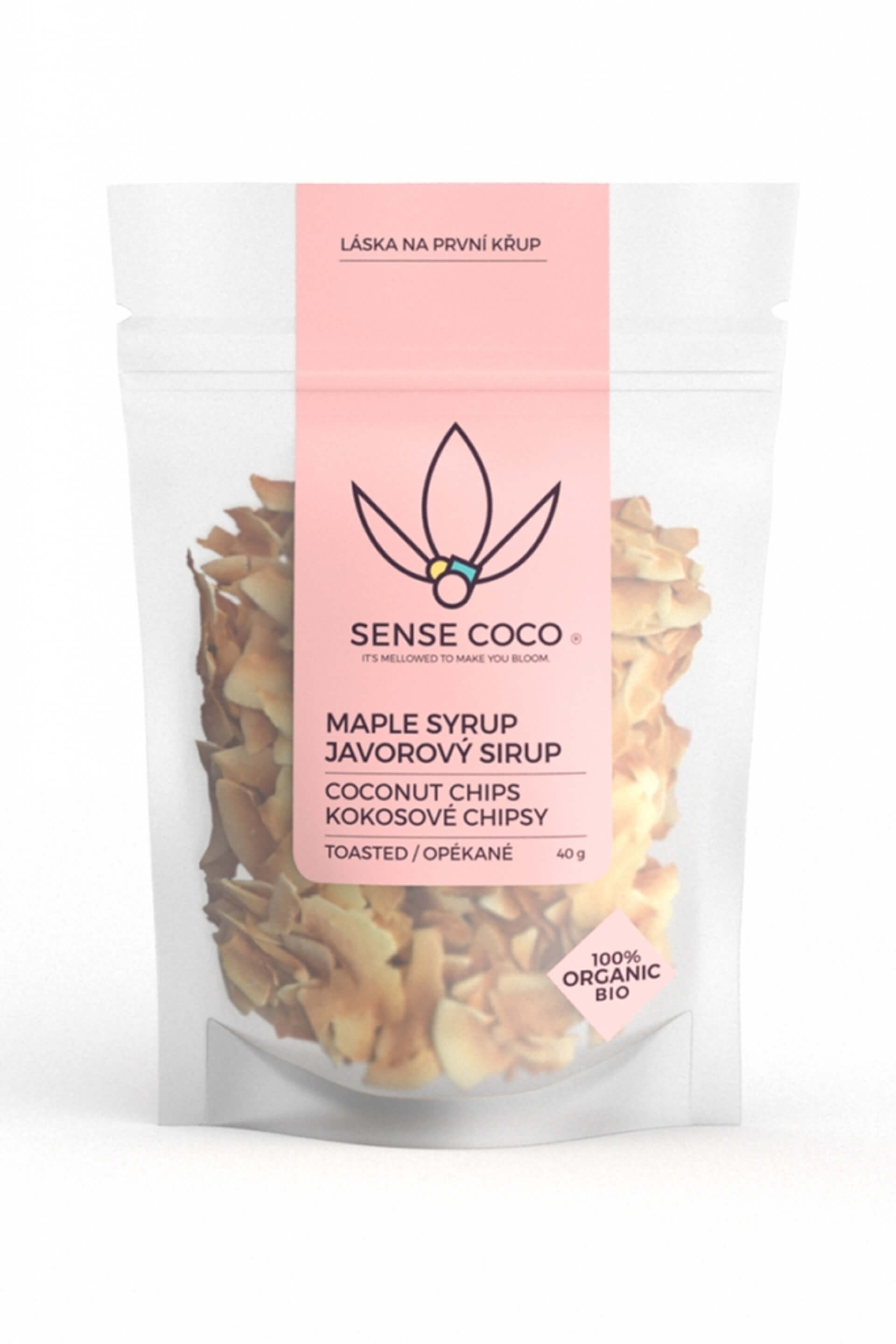 Levně Sense Coco Bio kokosové chipsy javorové 40 g