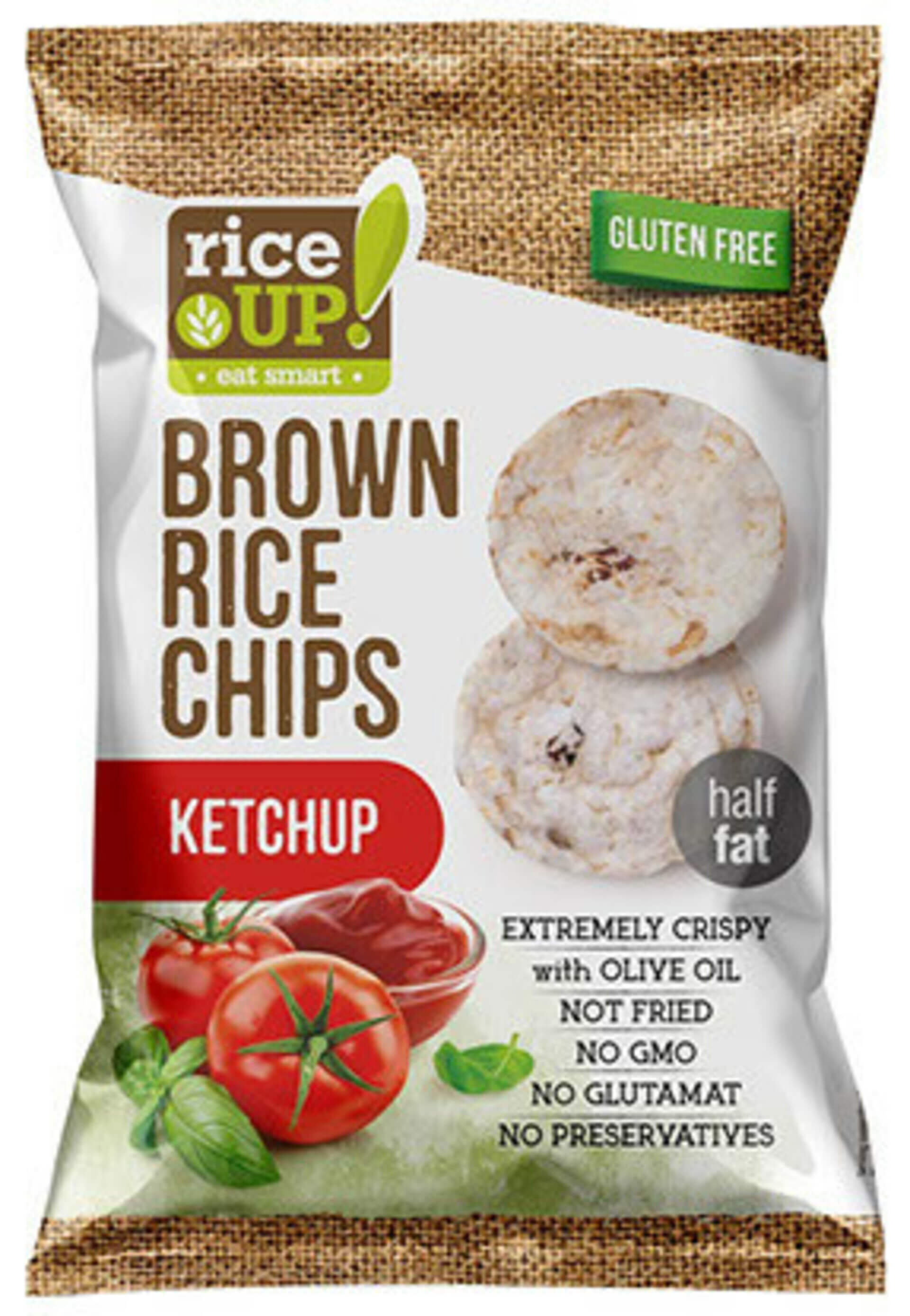 Levně Rice Up Rýžové chipsy kečup 60 g
