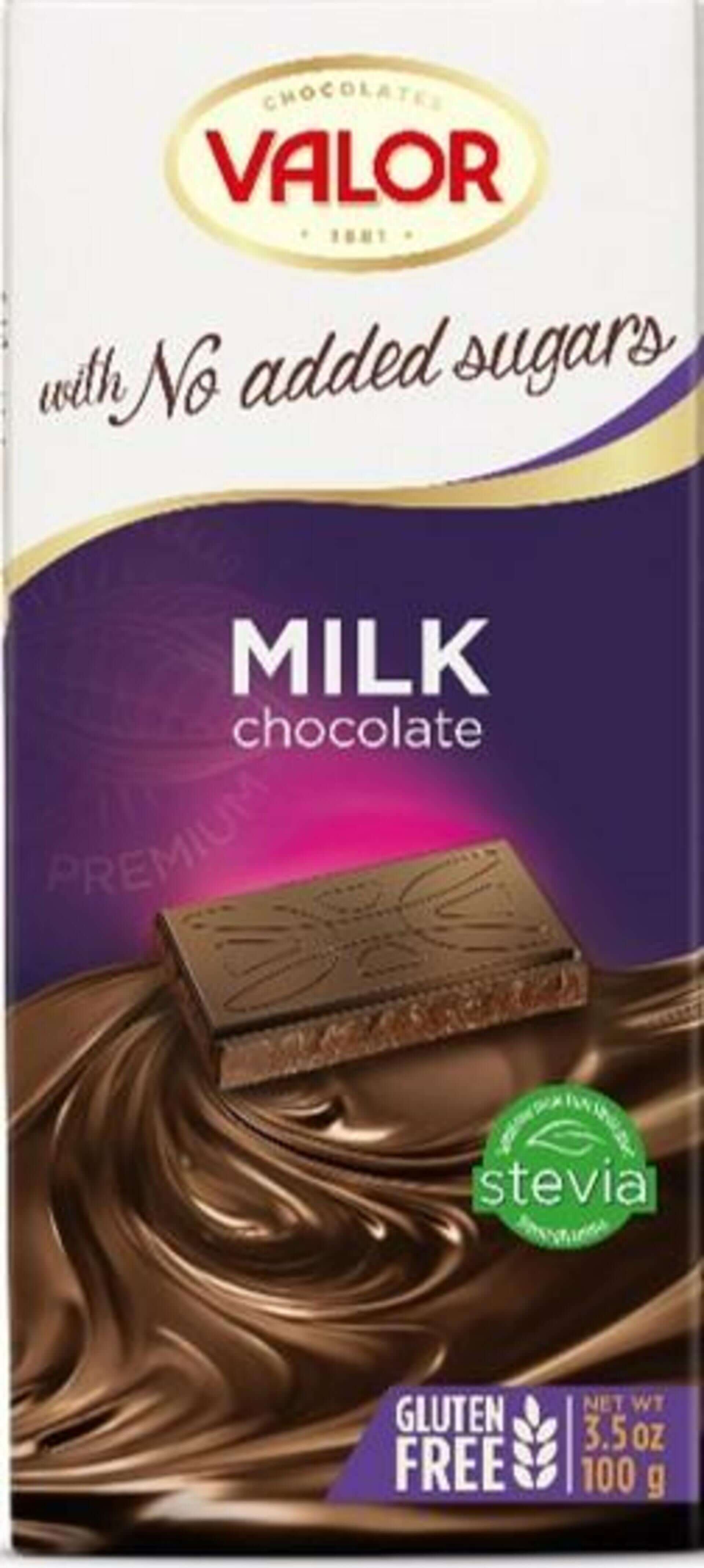Levně Valor mléčná čokoláda 36 % kakaa bez lepku a přidaného cukru 100 g