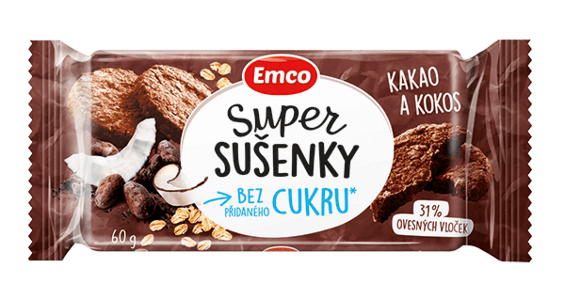 Emco Super sušenky kakao a kokos 60 g