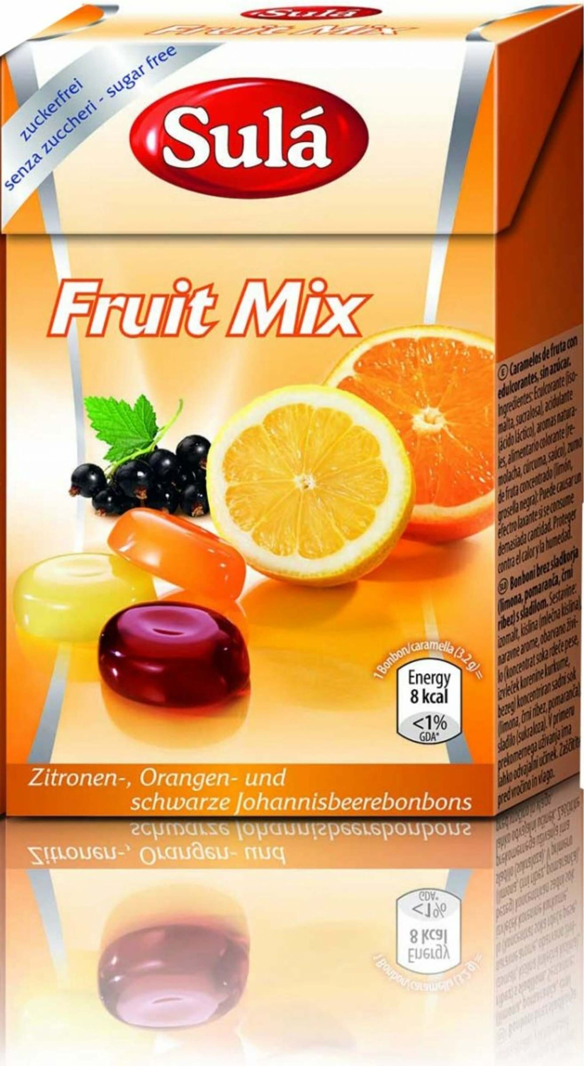 Levně Sulá Bonbóny bez cukru fruit mix 44 g