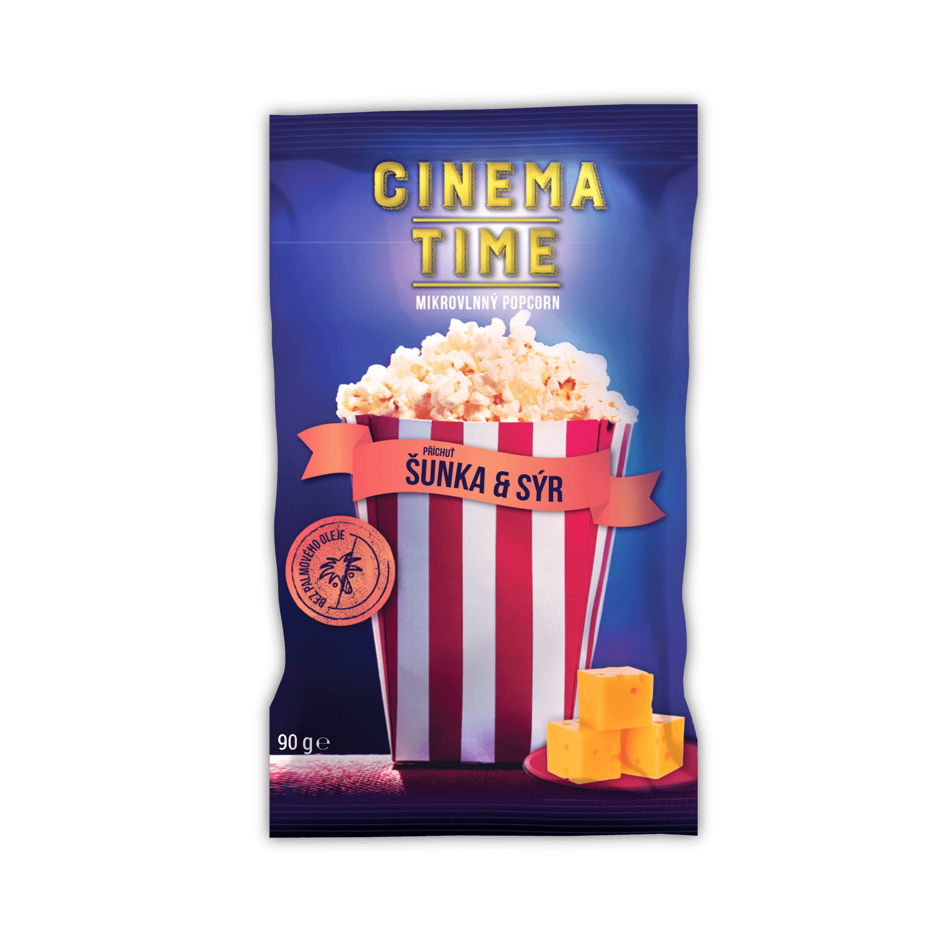 Levně Cinema Time Mikrovlnný popcorn šunka a sýr 90 g
