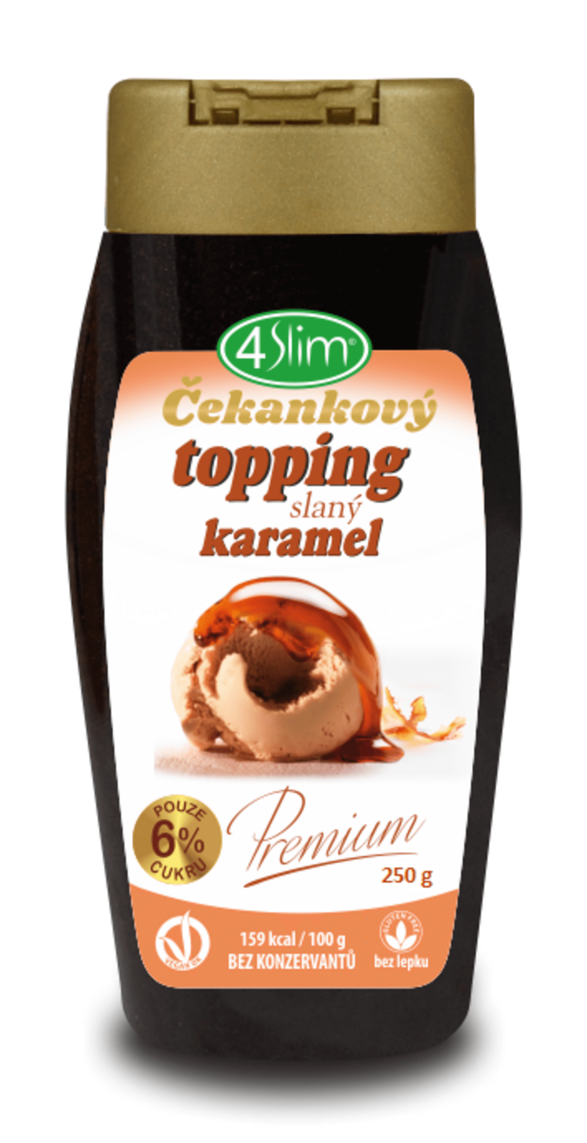 Levně 4Slim Čekankový topping slaný karamel 250 g