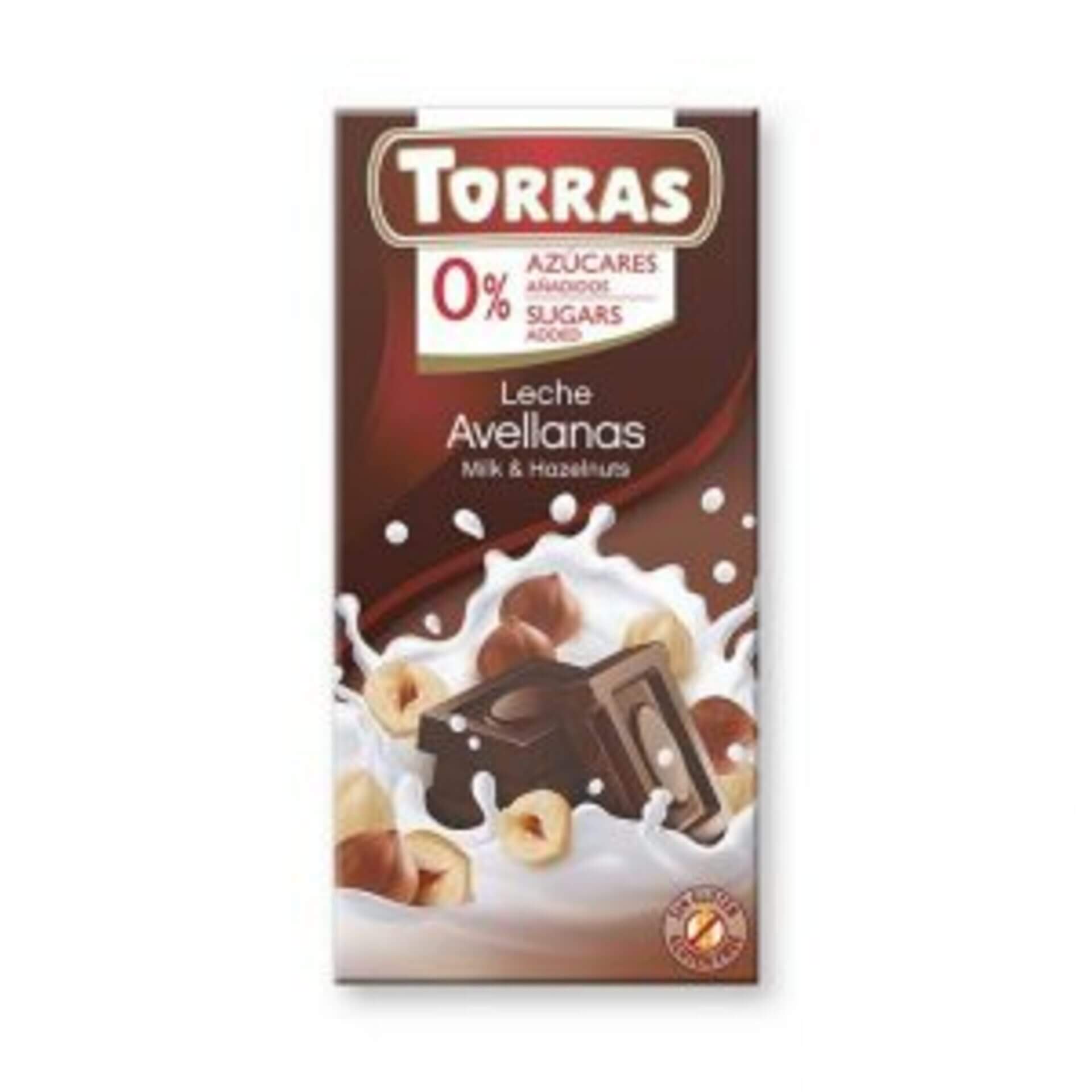 Levně Torras mléčná čokoláda s lískovými oříšky 75 g