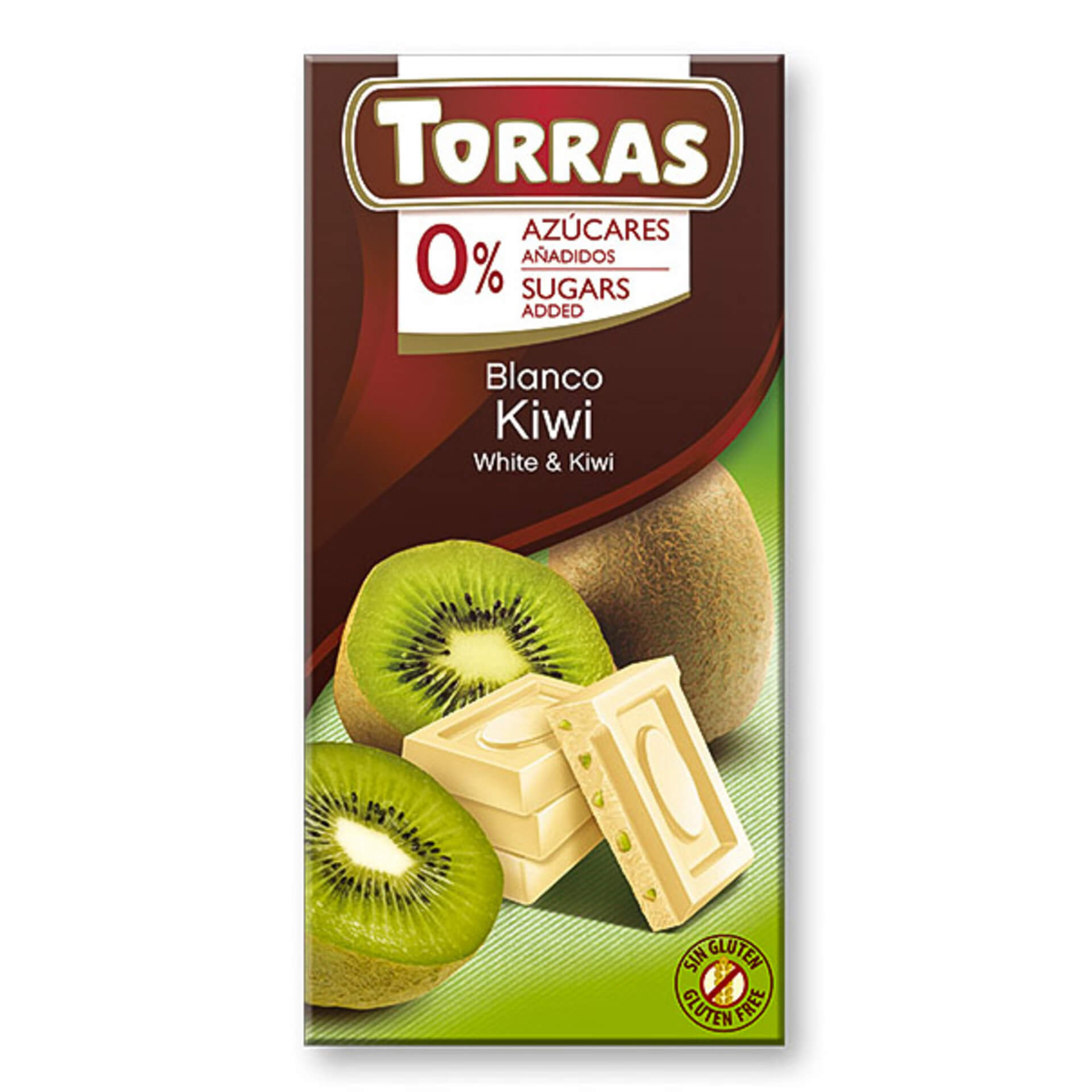 Levně Torras Bílá čokoláda s kiwi 75 g