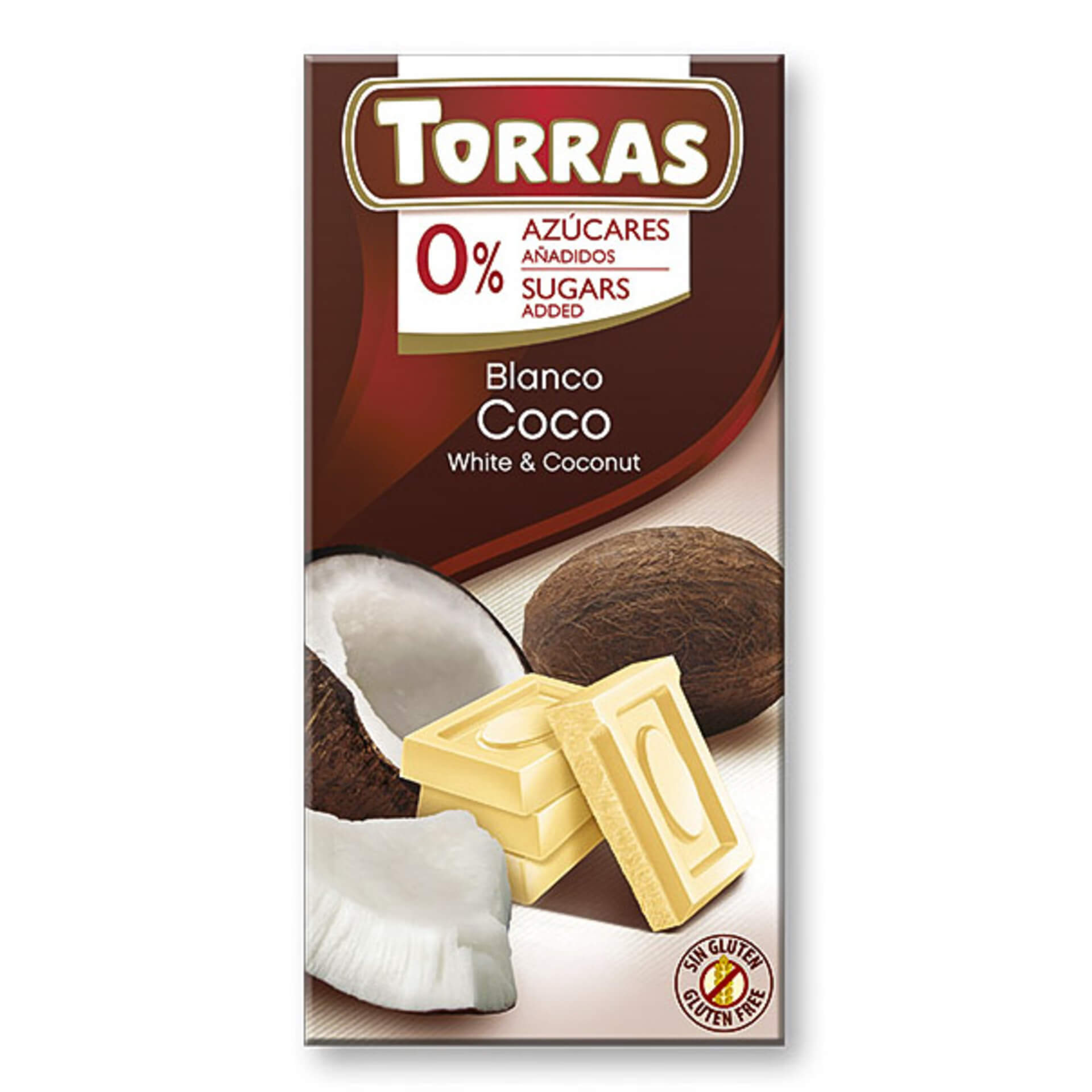Levně Torras Bílá čokoláda s kokosem 75 g