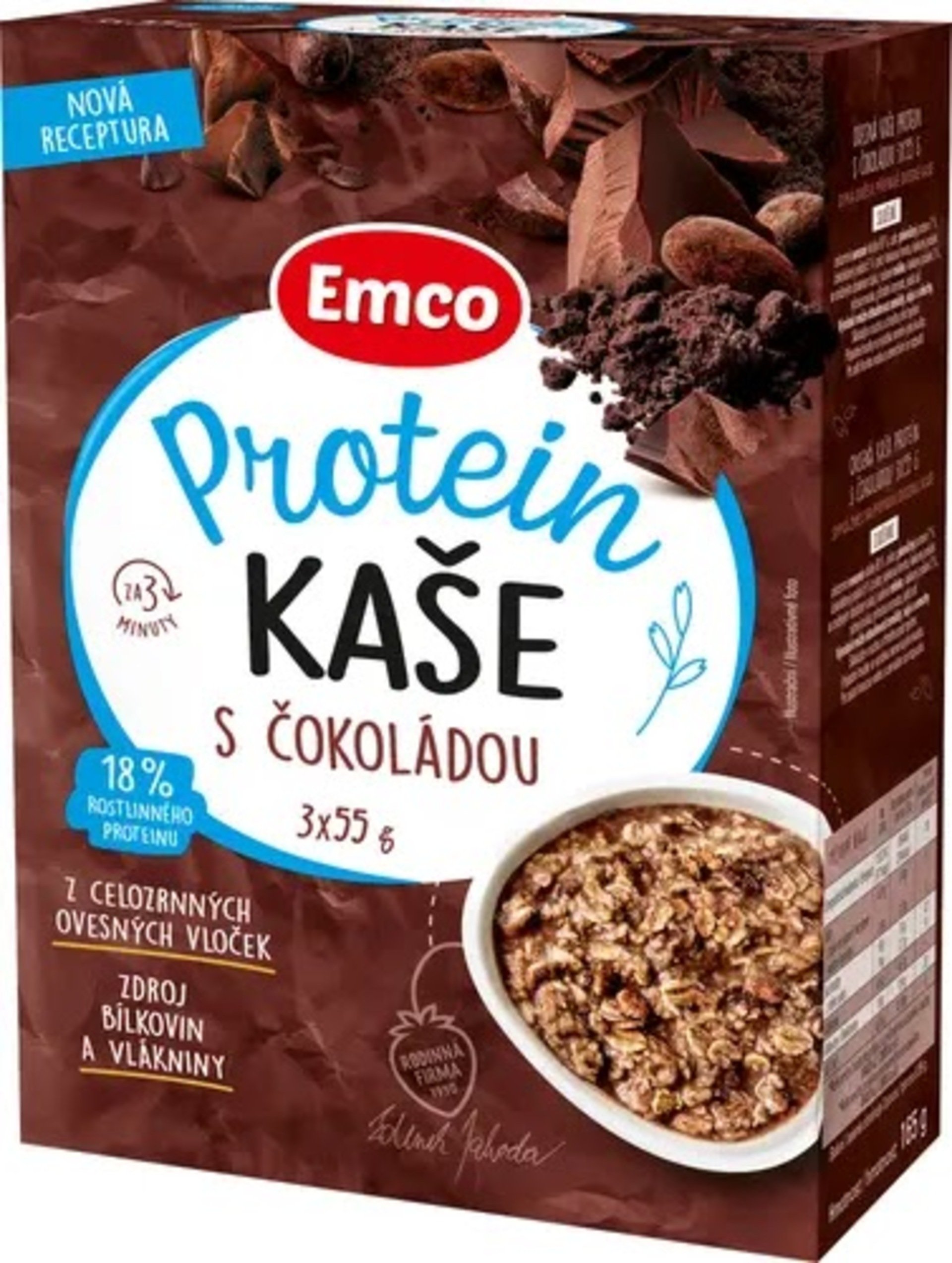 Emco kaše proteinová s čokoládou 3x55 g
