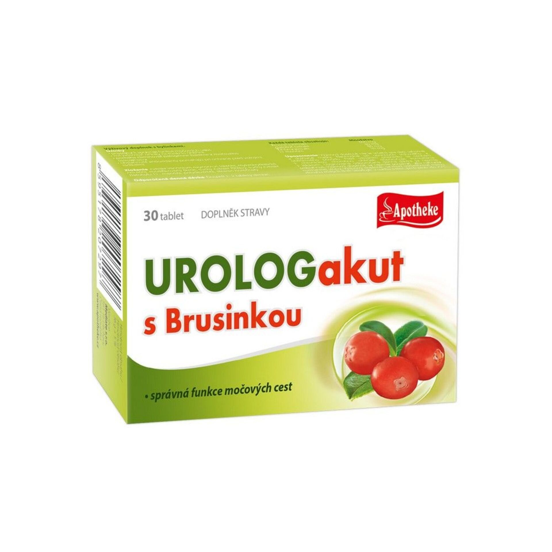 Levně Apotheke Tablety Urologakut s brusinkou 30 tablet 50 g