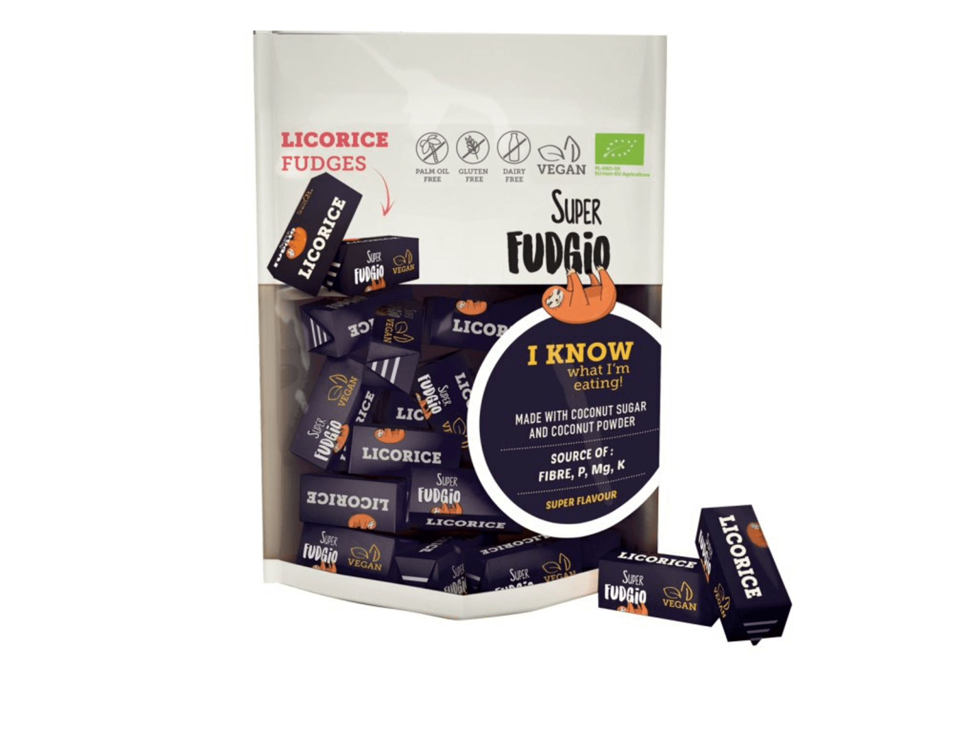 Super Fudgio Veganské karamely – lékořice BIO 150 g