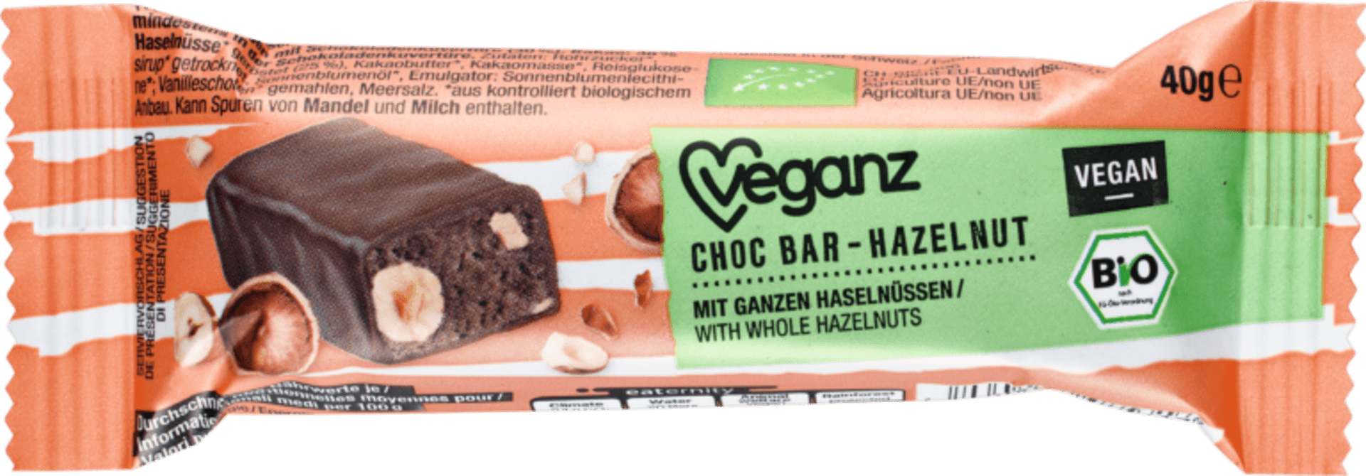 Levně Veganz Čokoládová tyčinka s nugátem BIO 40 g