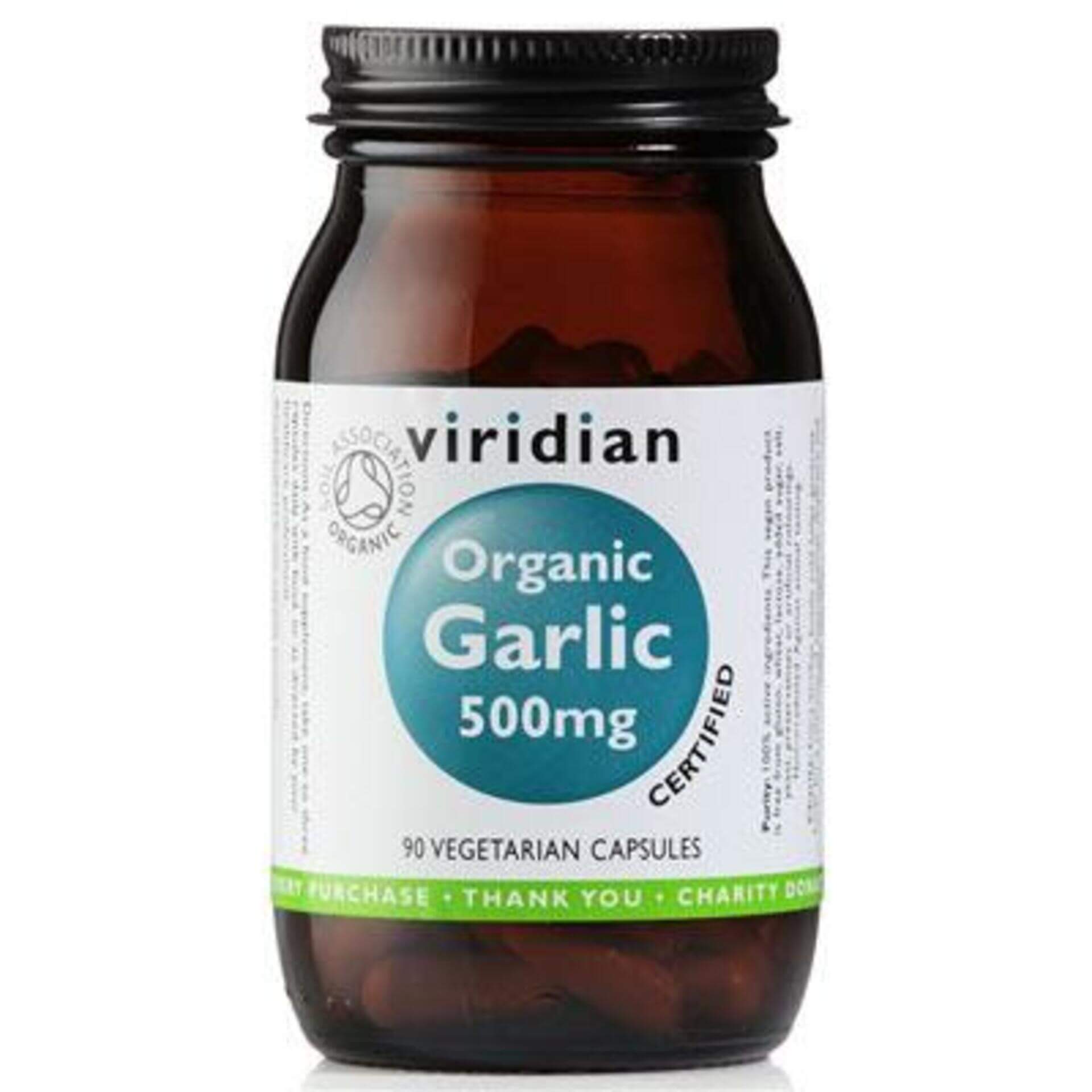 Levně Viridian Garlic organic 500 mg 90 kapslí
