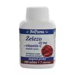 MedPharma Železo 20 mg + vitamín C 107 tablet