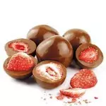 GRIZLY Lyofilizované jahody v mléčné belgické čokoládě 250 g