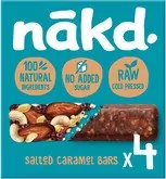 NAKD Salted Caramel  - Ovocno-oříškové RAW tyčinky slaný karamel 35g x 4