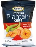 Grace Bezlepkové chipsy ze zelených banánů plantain paprikové 85 g