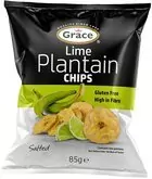 Grace Bezlepkové chipsy ze zelených banánů plantain s limetkou 85 g