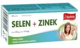Apotheke Tablety Selen+Zinek 30 tablet