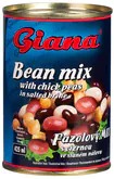 Giana Fazolový mix s cizrnou ve slaném nálevu 425 ml