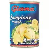 Giana Žampiony krájené v mírně slaném nálevu 425 ml (400 g)