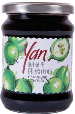 YAN Premium Zelené řecké ořechy ve sladkém nálevu 300 g