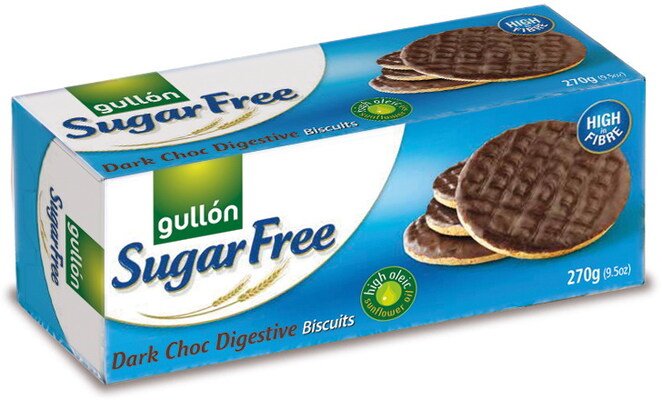 Gullón Dark Choc digestive biscuits oplatky bez cukru s čokoládou 270  g