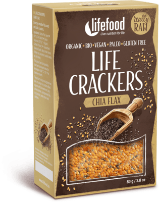 Lifefood Life Crackers Lněné s chia semínky nesolené BIO RAW 80 g