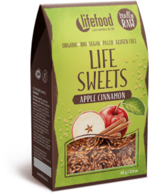 Lifefood Life Sweets Jablečné lněnky se skořicí BIO RAW 80 g