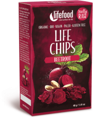 Lifefood Life Chips Zeleninové z červené řepy BIO RAW 40 g