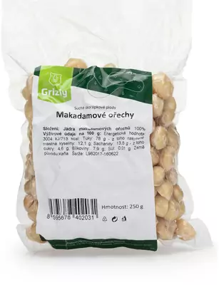 GRIZLY Makadamové ořechy 250 g