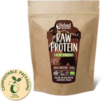 Lifefood Protein se superfoods Kakaový se spirulinou BIO RAW 450 g