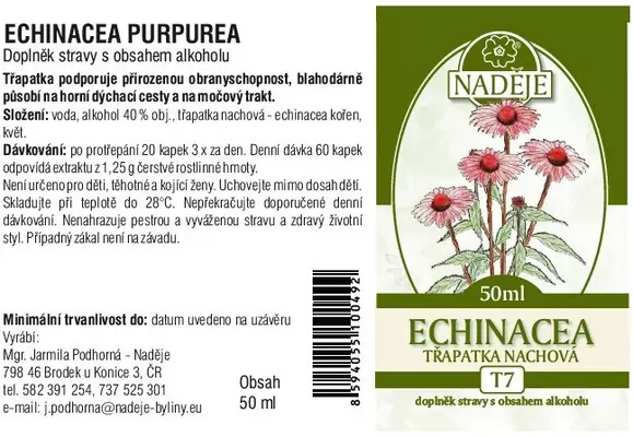 Naděje - Podhorná Echinacea tinktura z byliny 50 ml