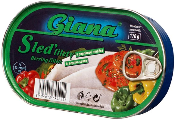 Giana Sleď filety v paprikové omáčce 170 g