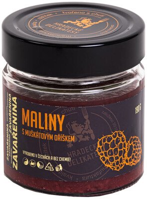 Hradecké delikatesy Malinová zavařenina s muškátovým oříškem 190 g