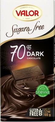 VALOR Čokoláda bez cukru, lepku hořká 70% 100 g