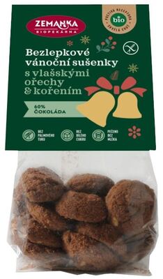 Biopekárna Zemanka Bezlepkové vánoční bio sušenky s vlašskými ořechy 100 g