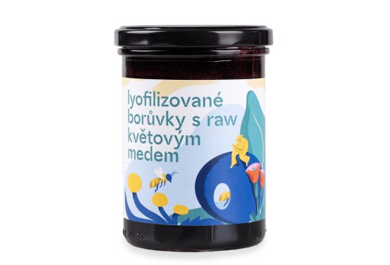 Davidova ekologická včelí farma - Lyofilizované borůvky s raw květovým medem 500g